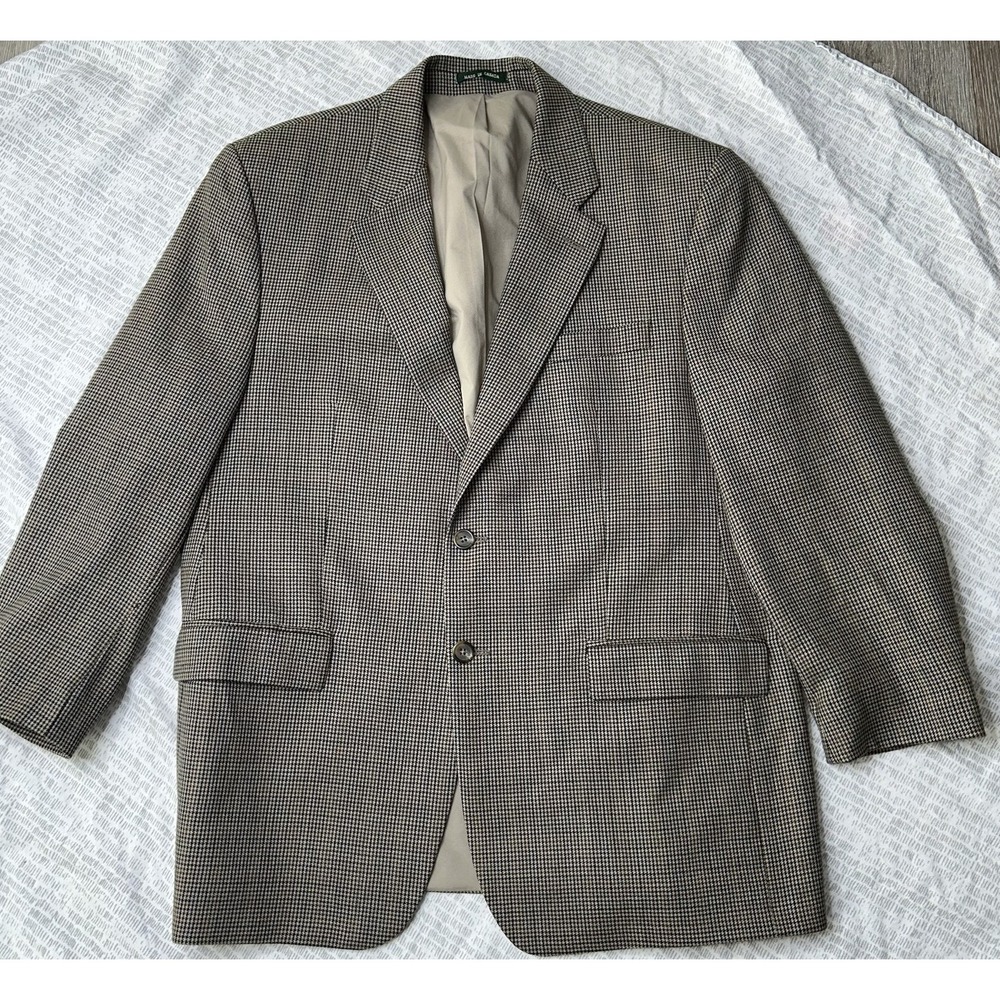Lauren Ralph Lauren Blazer Mens 44R HoundstoothWool Tweed Sport Coat Blazer